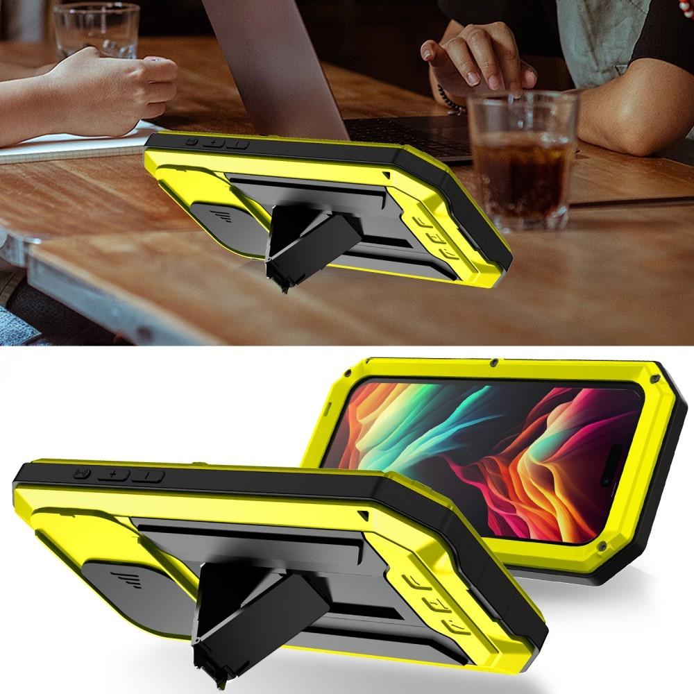 Чехол для iPhone 15 Pro Max, R-JUST CamShield Slide, Прочный, Желтый/Черный