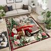 1PC Custom Name Christmas Vintage Truck Scene Theme Floor Mat Ideal for Living Room, Game Rooms, Office, Bedroom,Floor Mat Playful Design