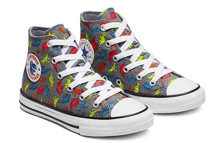 Converse Chuck Taylor All Star Comfortable High top Kids Canvas Shoes Cartoon Dinosaur Teenagers 666200C