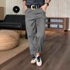 Women Casual Pants High Waist Solid Color Loose Leg Design Trousers with Pockets Versatile Style Suit Trousers