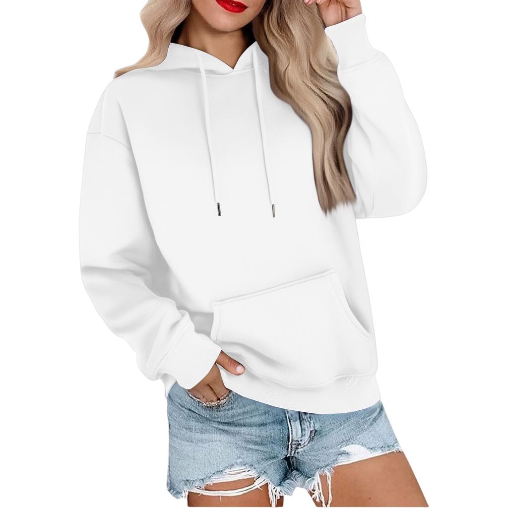 Женская повседневная свободная спортивная толстовка с капюшоном и рукавами реглан из гладкой ткани