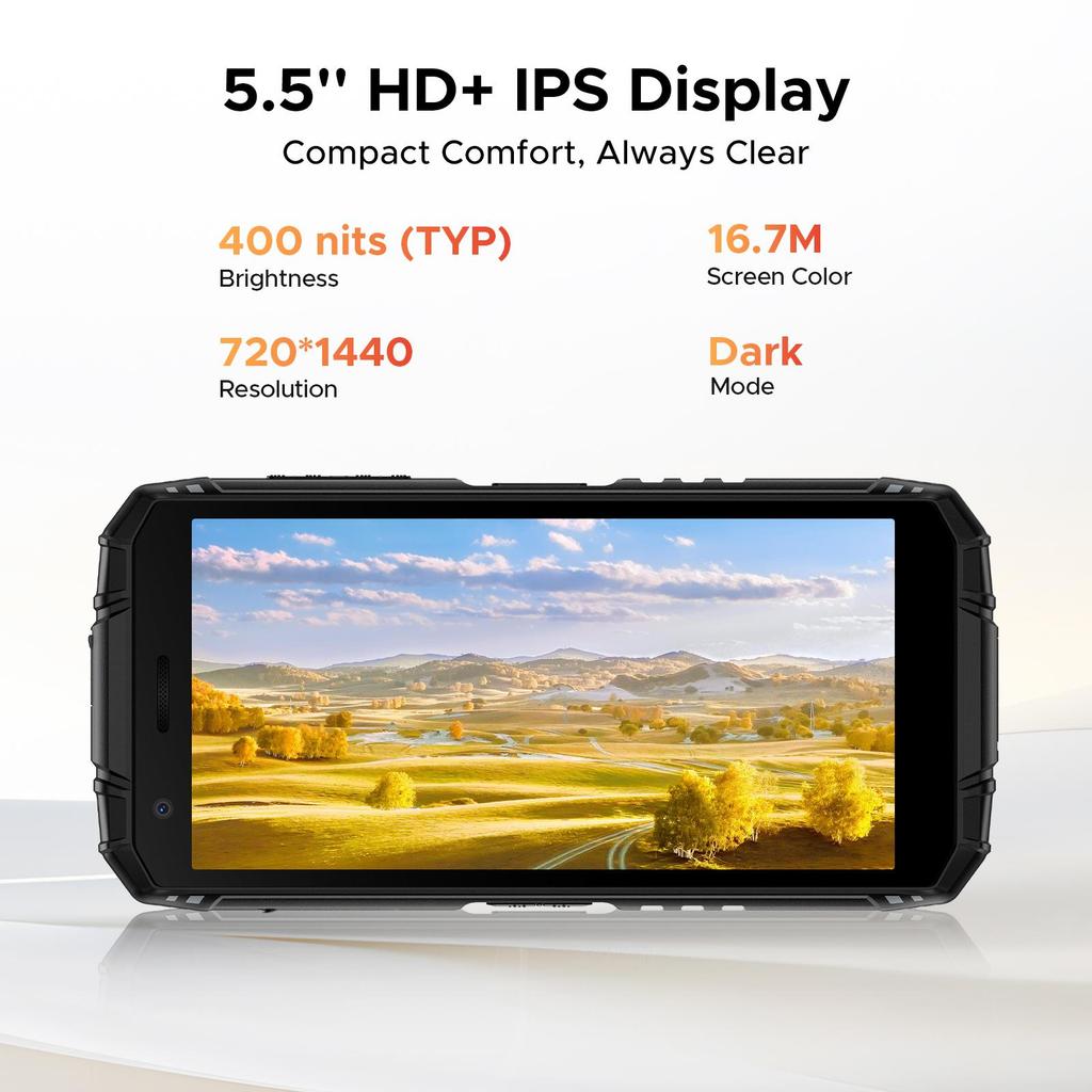 Doogee Прочный телефон Fire 3 Max, 32 ГБ + 256 ГБ / 2 ТБ Android 15, 8350 мАч 5,5 дюйма, 48 МП + 20 МП ночное видение, 2 кемпинговых фонаря, IP68/IP69K/GPS