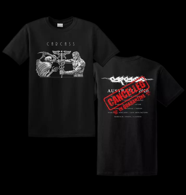 Летняя CARCASS - Футболка 'Cancelled Skull Tour' Мужская Одежда Оверсайз Футболка