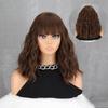LISI HAIR Длинные синтетические парики боб для женщин, повседневная одежда, черные и коричневые длинные волнистые парики с челкой, термостойкое волокно, волосы для косплея