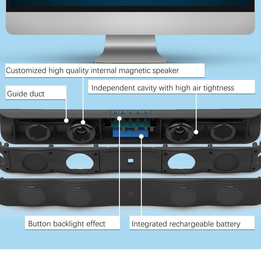Беспроводная звуковая панель Bluetooth, динамик, проводной стереосистема объемного звучания, домашний кинотеатр, ТВ-система, TF-карта, USB-устройство для воспроизведения, пульт дистанционного управления, питание, звук, динамик