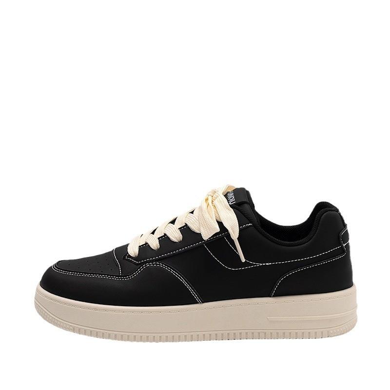 Kids Shoes Mens Retro Black Canvas Sneakers Low Top Casual Shoes With Thick Sole Comfortable Daily Wear