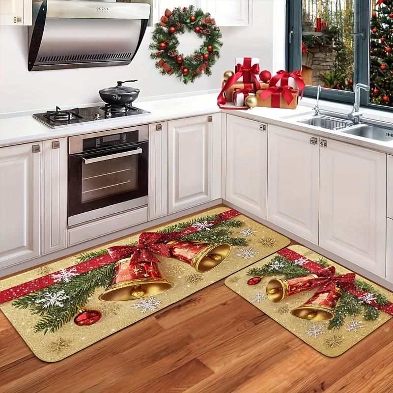 1 шт. анти-усталостные кухонные коврики колокольчики снежинки водонепроницаемый нескользящий толстый мягкий кухонный коврик прочный удобный стоячий коврик для кухни