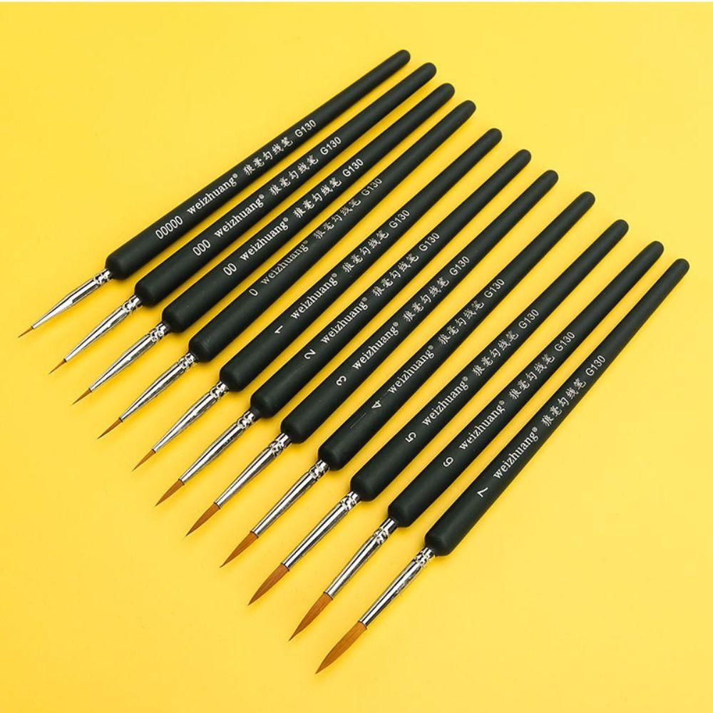 11pcs Ergonomic Handle Fine Tip Paint Brushes Set No Shedding Detailing Brush  Chinese Painting