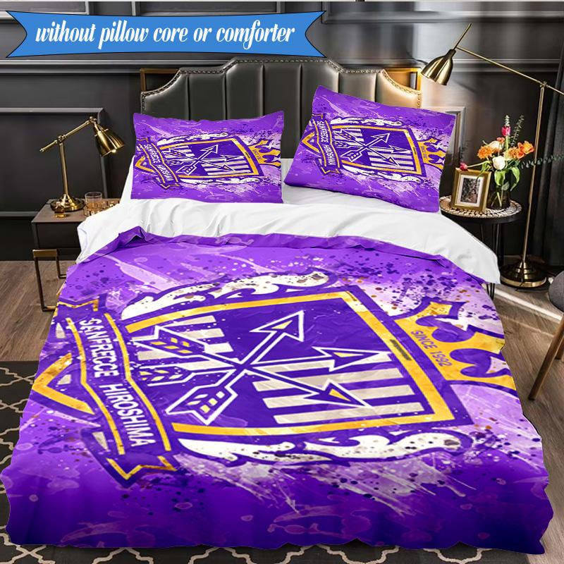 3PCS sanfrecce hiroshima Printed Soft Bedding Set,Including 1pc Duvet Cover And 2pcs Pillowcases Perfect for Bedroom, Dormitory, Fan gift