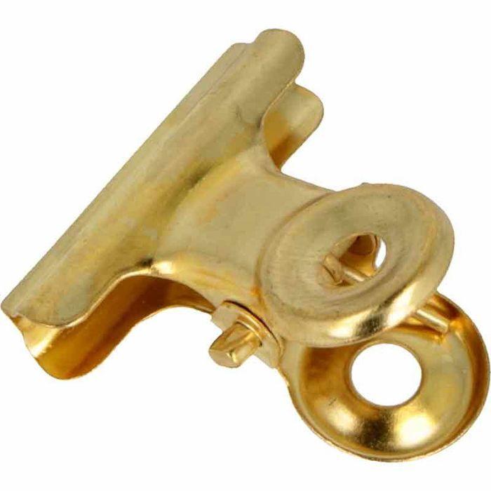 6 pinces bulldog or - 2,3 x 2,1 x 1,4 cm