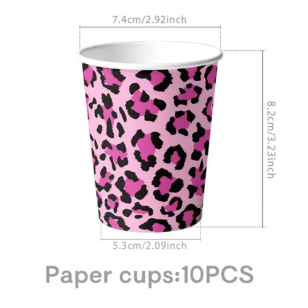 Pink Leopard Birthday Party Decoration Animal Leopard Theme Tableware Cup Plate Banner Balloons Birthday Party Supplies Gifts