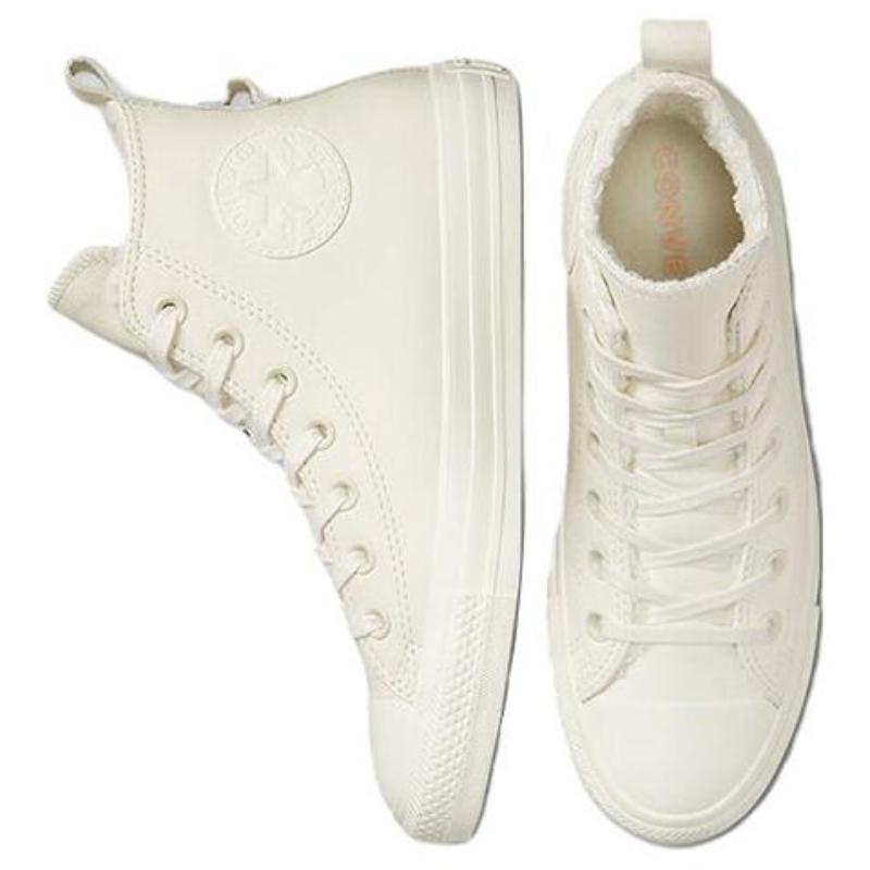 Converse Chuck Taylor All Star Модные Повседневные Универсальные Кожаные Эспадрильи на Высокой Платформе Женские Белые
