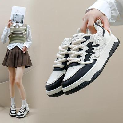 Женские дышащие кроссовки на платформе, противоскользящие прогулочные туфли для бега, повседневные легкие массивные кроссовки на шнуровке, теннисные туфли из искусственной кожи для женщин