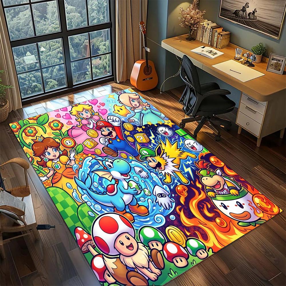 Super Mario Floor Mat Large Area Washable Rug Carpet Non Slip Home Decor Bedroom Gamer Room.-TING