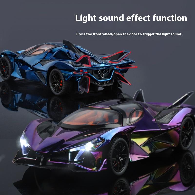1/24 Apollo EVO Позолоченная Версия Сплав Модель Спортивный Автомобиль Украшение Цветной Со Звуком и Светом Игрушка с Возвратным Механизмом Модель Автомобиля Подарок