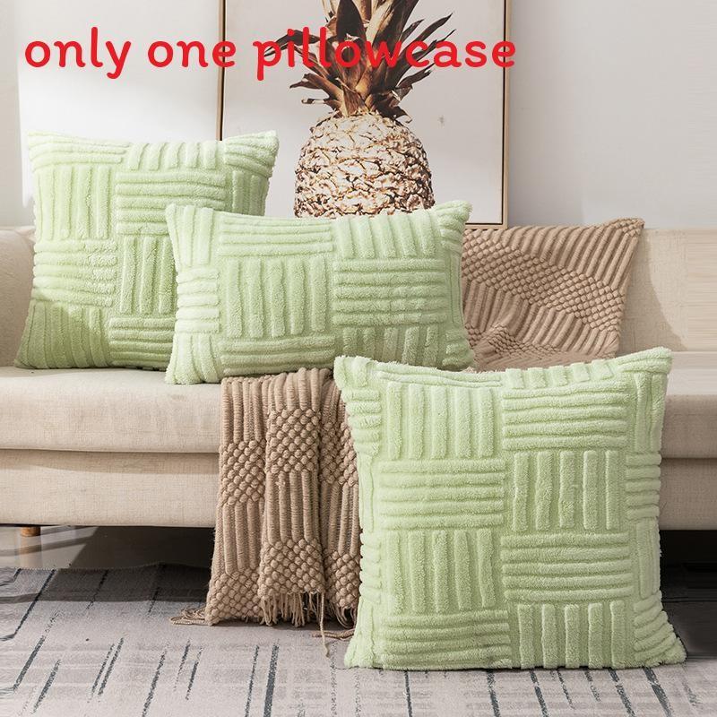Solid Striped Color Snowflake Velvet Pillowcase Home Decoration Sofa Bedroom