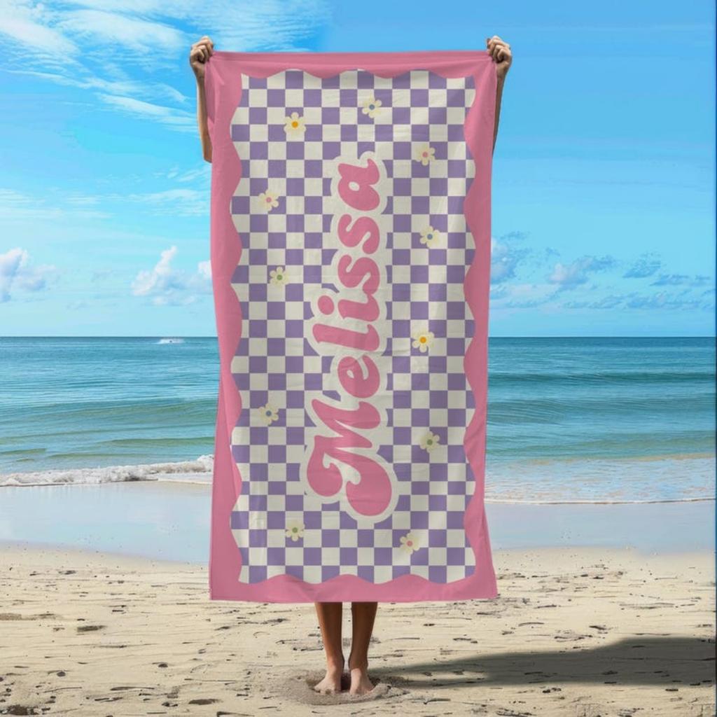 Custom Name Beach Towels Microfiber Towel Anti-Sand Quick-Drying Bath Towel Personalized For Birthday Gifts Holiday Travel Swim