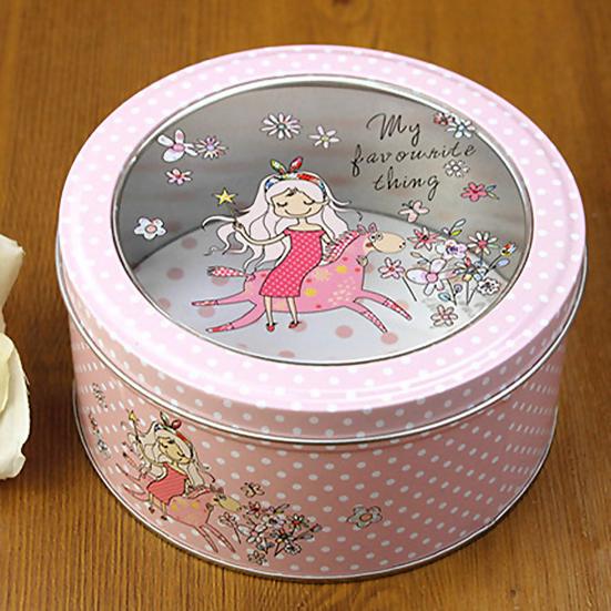 Tinplate Box Food Grade Convenient To Storage Tiny Decorative Round Case Home Decor