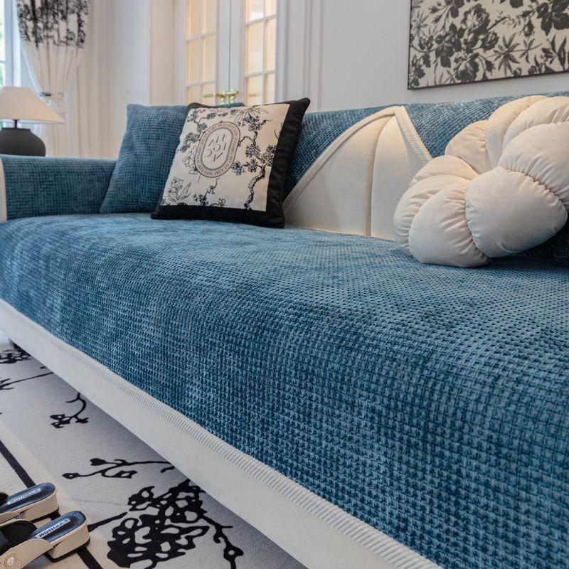 Подушка для дивана, универсальная нескользящая подушка на четыре сезона, простая современная вафельная синель, универсальный чехол для дивана, тканевый чехол