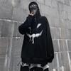 Готическая толстовка большого размера, черная Harajuku, эмо, графический пуловер в готическом стиле, женская осенняя уличная толстовка в стиле гранж, женская