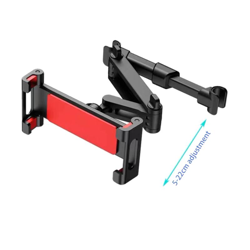 Car Rear Headrest Phone Holder Adjustable Telescopic Tablet Mount Stable Back Seat Bracket for Road Trips Kids Watching