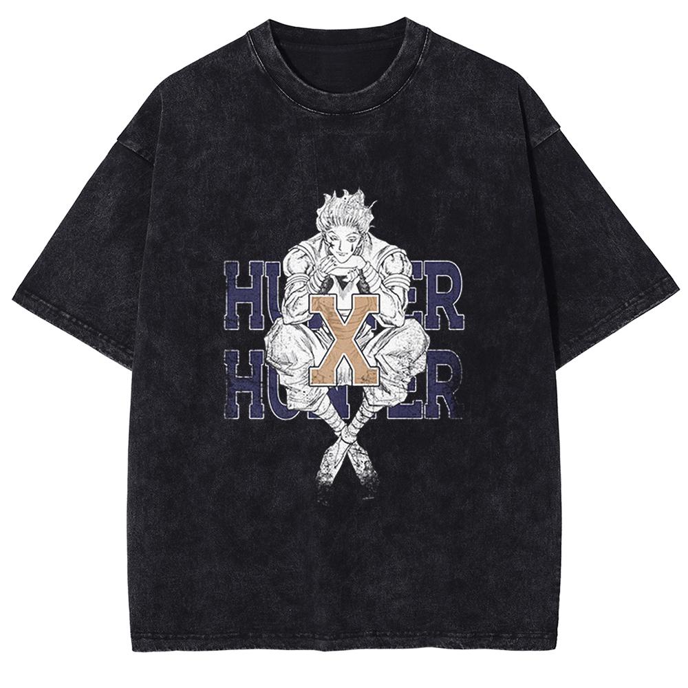 Графическая футболка по манге HUNTER×HUNTER с принтом Кролло Люцильфера, стираная, свободного кроя, с коротким рукавом