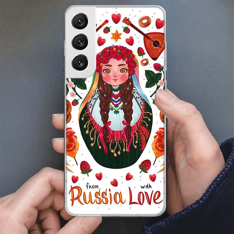 Russian Nesting Doll Cartoon Phone Case For Samsung Galaxy S25 S24 S23 Ultra S22 Plus S21 S20 FE S10 + S25Ultra S24U Soft Cover