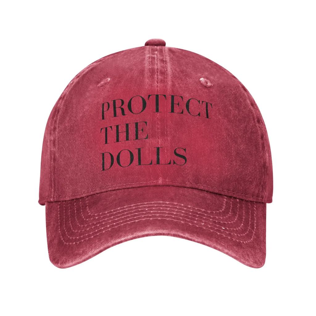 Baseball Cap Protect The Dolls Summer y2k Retro Trucker Hat Black Letter Print Men Adult Tennis Skate Sunscreen Baseball Caps