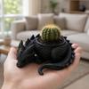 Huaqianguhh 3D-печатный цветочный горшок в виде лежащего дракона для небольших зеленых растений, Декоративное украшение-фигурка для суккулентов, Темный стиль, Настольное украшение для дома и офиса