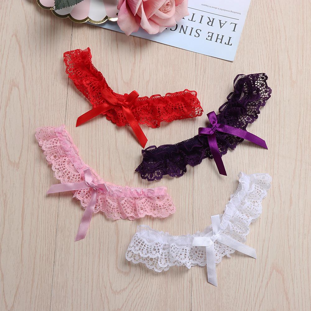 Women Lingerie Wedding Bridal Bowknot Suspender Lace Floral Leg Garter Belt