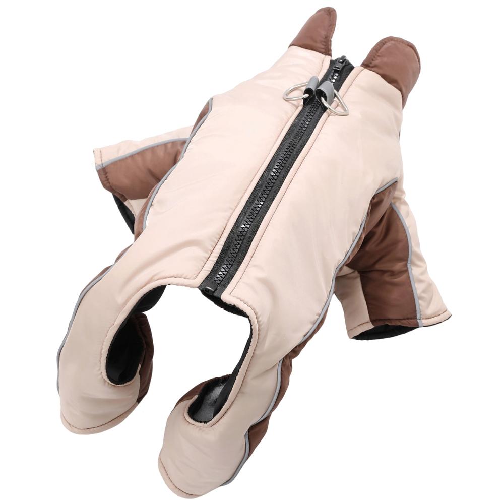 Утепленные комбинезоны для собак, зимняя ветрозащитная теплая куртка для щенков маленьких и средних собак с D-образным кольцом, эластичная, светоотражающая, одежда для чихуахуа и йоркширских собак