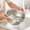 Stainless Steel Multi-Use Kitchen Colander - Ideal for Rice Washing, Fruit Draining & Vegetable Cleaning - Durable, Food-Safe Mesh Sieve