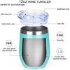 12 oz Stainless Steel Wine Tumbler Stemless Glasses with Lid, Double Wall Insulated Travel Mug Perfect for Wine, Coffee, Drinks, Champagne, Cocktails