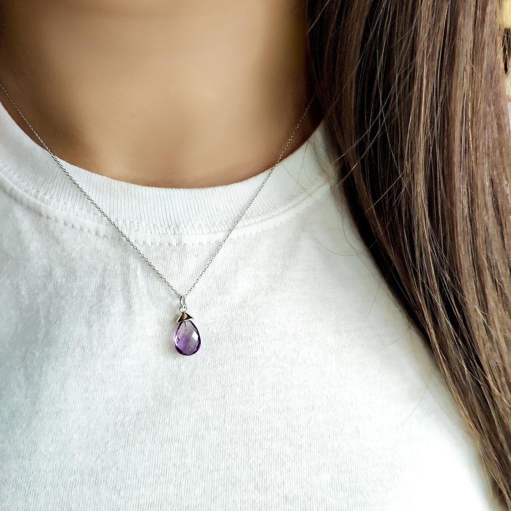 Серебряное колье с натуральным аметистом 2.097ct (2118411)