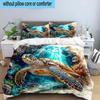 Ocean Love Turtles 3pcs Bedding,Including 1pc Duvet Cover And 2pcs Pillowcases Perfect for Christmas,Ideal for Bedroom, Dormitory