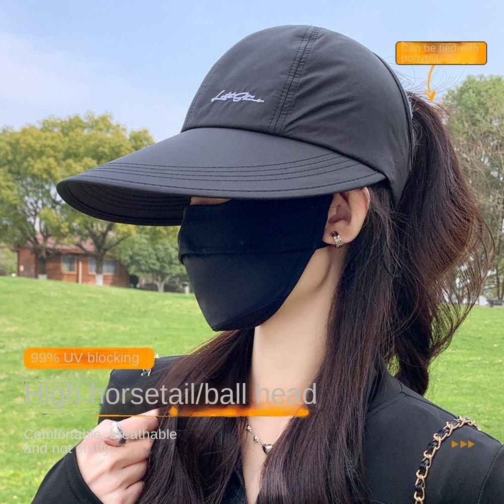 Breathable Sun Hat Foldable Peaked Cap Fashion Ponytail Hat Outdoor Sports