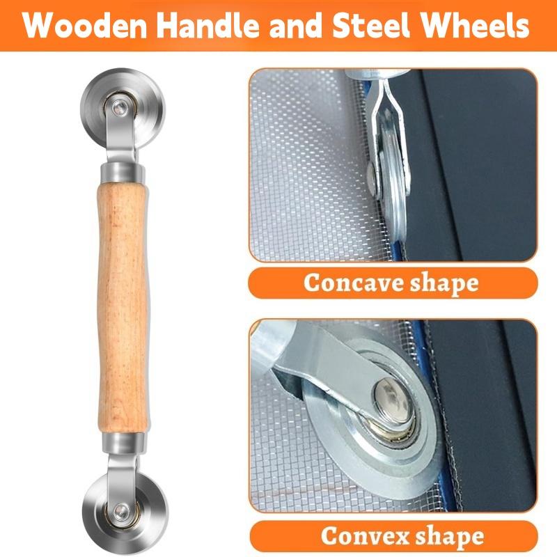 2Pcs Metal / Nylon Screen Rolling Tool,for Double Window Installation Hand Spline Roller Household Durable Screen Door Windows