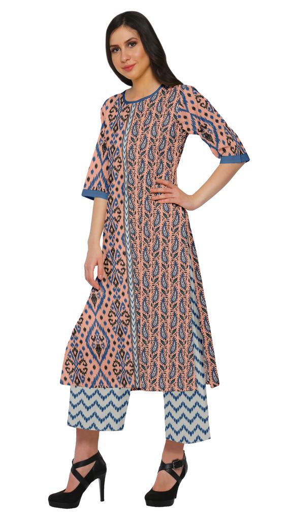 Moomaya Printed Indian Palazzo Set Viscose Santoon Women Ethnic Wear Plus