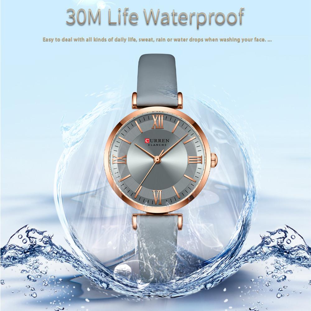 CURREN Роскошные новые часы для женщин, простые кварцевые кожаные часы, женские элегантные наручные часы