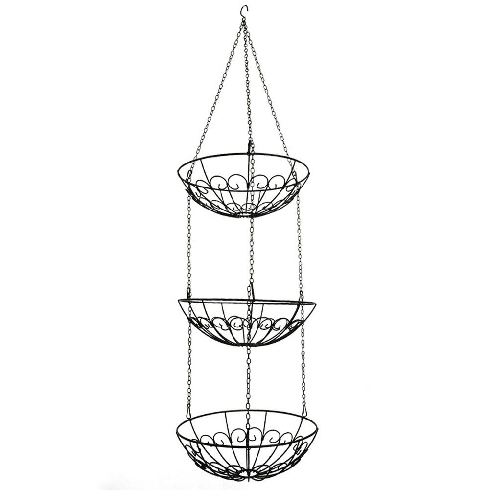 Fashion Space Saving 3Layers Iron Wire Fruit Basket for Storage