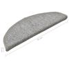 Step Mats 15 pcs. 56 x 17 x 3 cm Light Grey Semi Round
