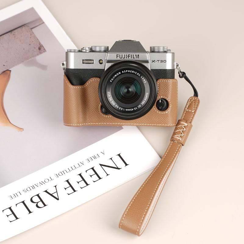 Premium Leather Camera Case Fujifilm XT30 II XT50 XS20 X100VI XT5 XT20 With Wrist Strap Universal Fit