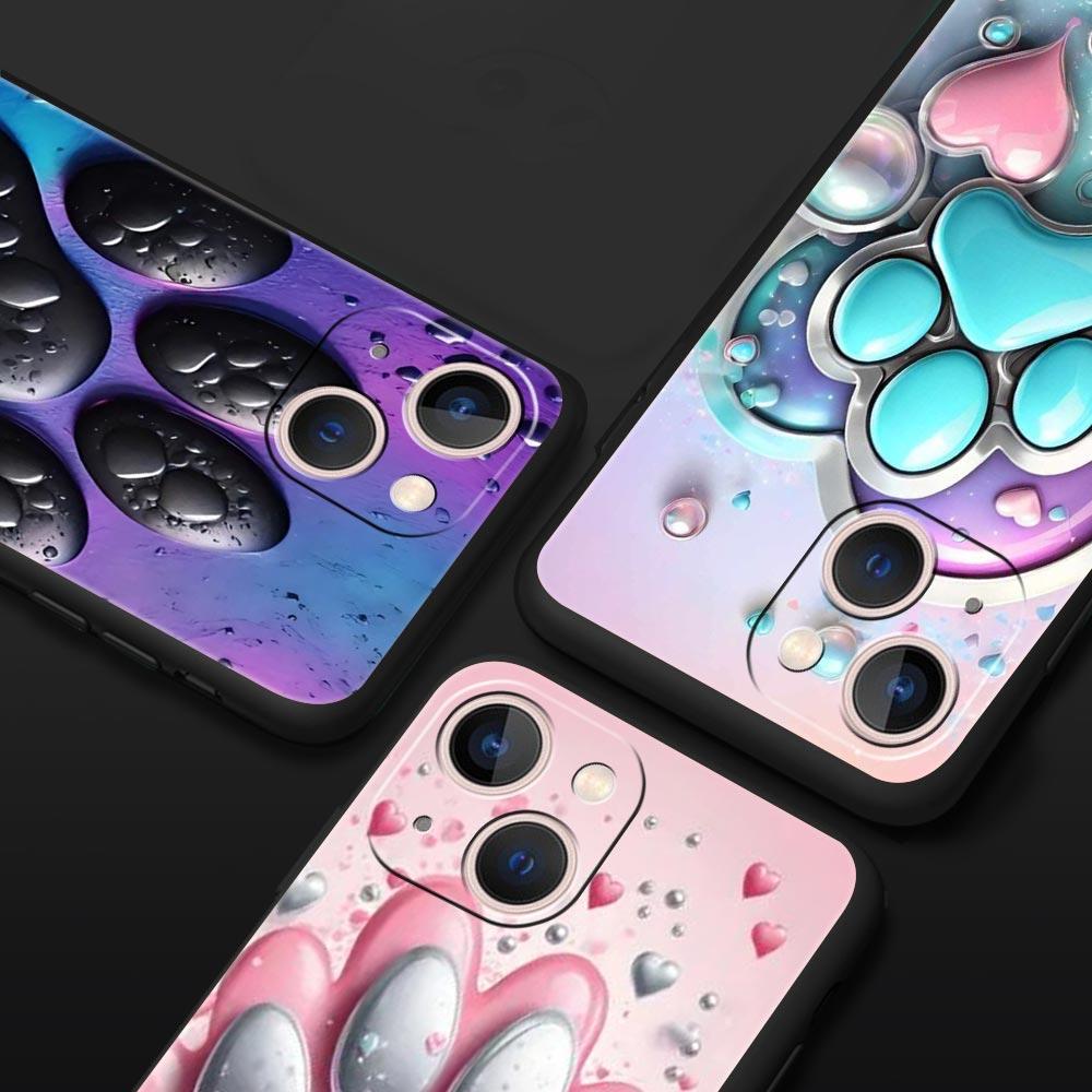 Og Paw Print Aesthetics Phone Case Cover for iPhone 17 16 15 14 13 12 11 Pro Max 17 Air Plus Shockproof Soft TPU Shell Funda Bag