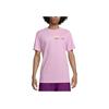 Sportswear Letter Print Pattern Ribbed Crew Neck Sports Short Sleeve T-Shirt Men Tops Pink FZ4794-621