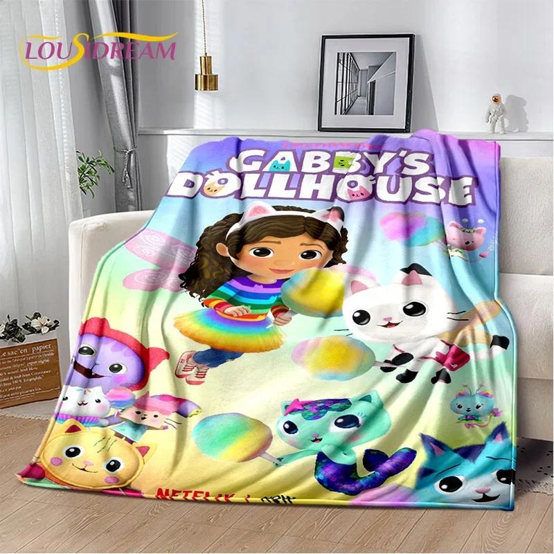 Cute Gabbys Dollhouse Cartoon Blanket,Soft Throw Blanket for Home Bedroom Bed Sofa Picnic Travel Office Rest Cover Blanket Gift