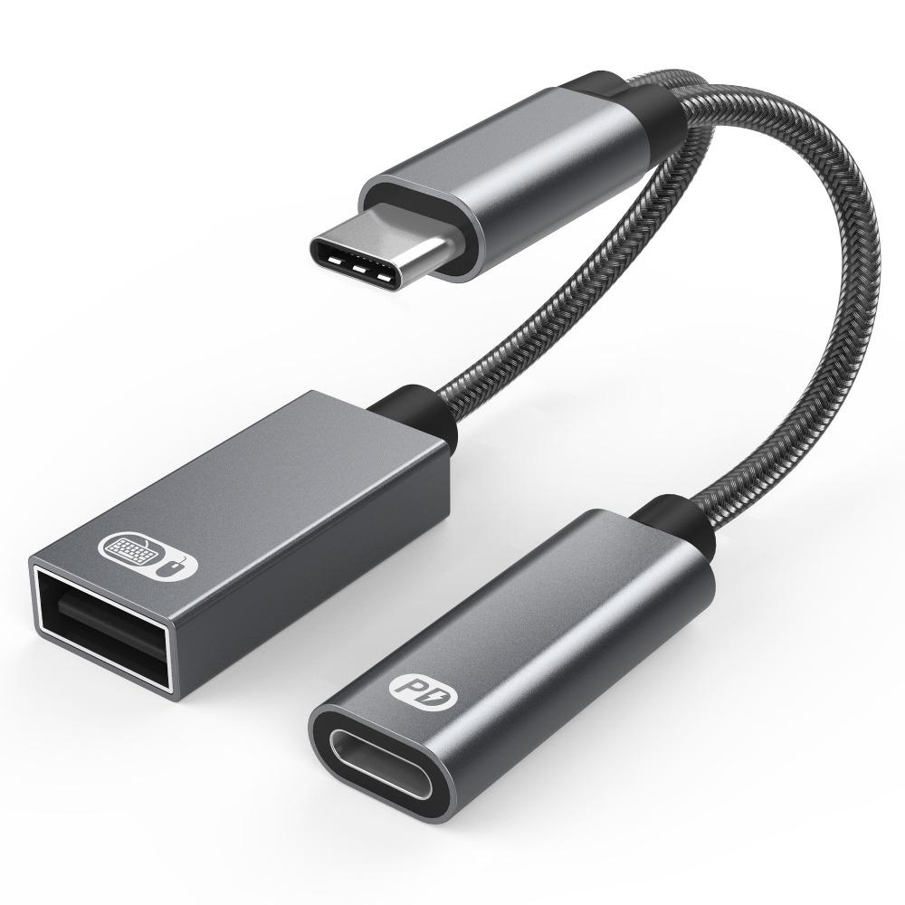 Multifunction 2 in 1 Type-C To USB OTG Adapter Type C 2-in-1 Multifunctional Adapter Keyboard