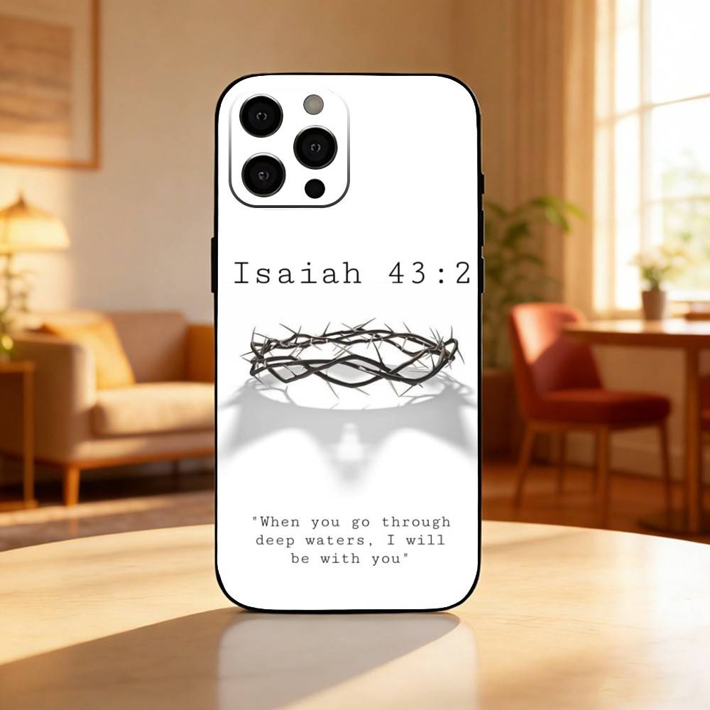 Isaiah Jeremiah Psalm Jesus Bible Phone Case For iPhone17,16,15,14,13,12 Plus,Max Soft Silicone Black Cover