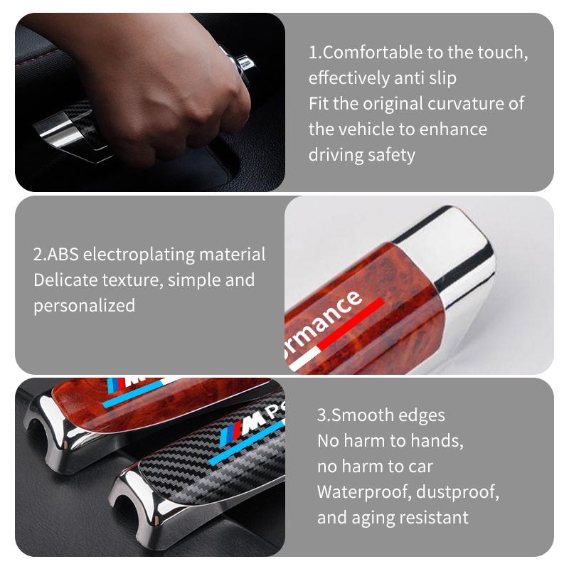 CUP1 Car Handbrake Grips Guard Case Carbon Fiber Patterned Accessories For BMW 1 3 5 7 Series M Performance M M3 M5 X1 X2 X3 X4 X5 DN6
