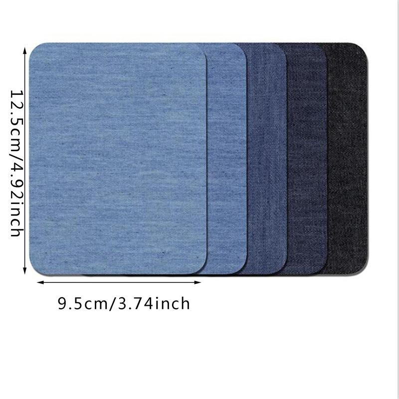 5 PCS Denim Patches DIY Iron On Denim Elbow Patches Repair Pants For Jean Clothing Pants badges Apparel Sewing Fabric