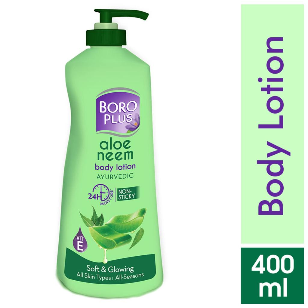 BOROPLUS Aloe Neem Body Lotion 400 ml Pack of 1 Non-Greasy Quick Absorbing Moisturizer